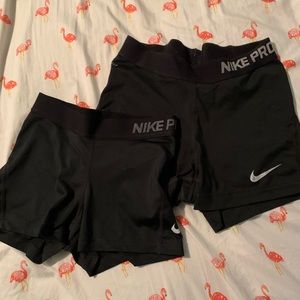 2 Black Nike Pro Spandex